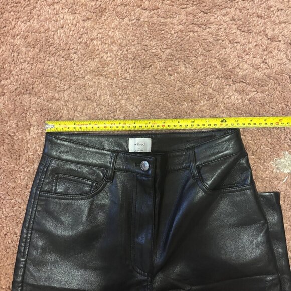 Aritzia Wilfred Womens Sz 4 The Melina Pant Vegan Leather Black #81518 HighWaist - Picture 7 of 9